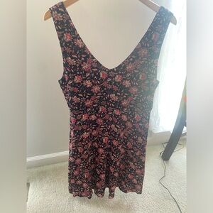 red floral mini dress